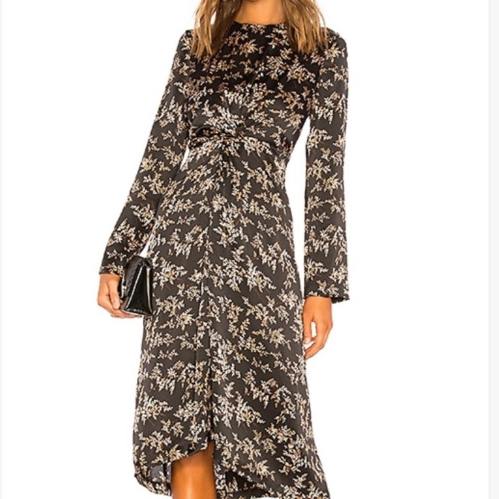 Vince Eden Branch Twist Drape Dress in Black